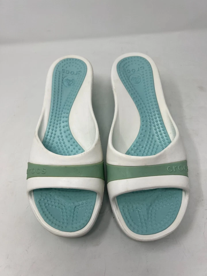ZAPATO SANDALIA CROCS SASSARI CUÑA GIANNA ALICE MARY JANE LINA AZUL AGUAMARINA TALLA 11 Foto 2 de 4