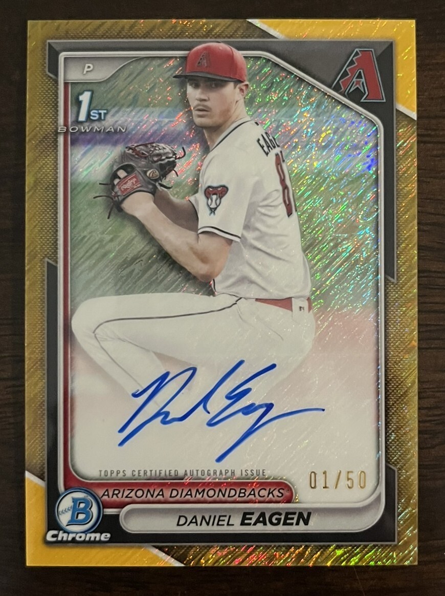 2024 Bowman Draft Chrome Daniel Eagen Gold Shimmer Refractor Auto /50 1st Bowman