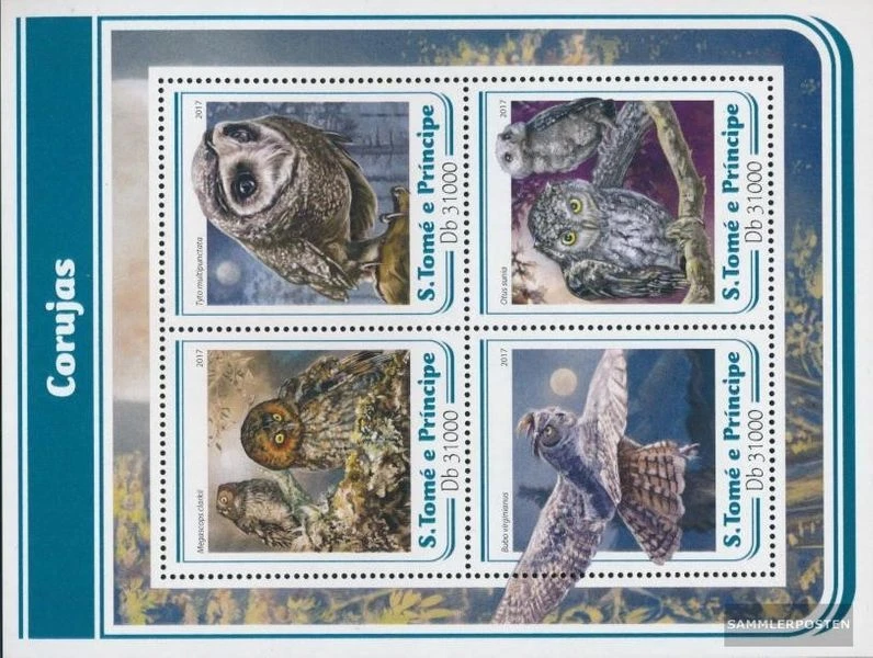 Sao Tome e Principe 7063-7066 Feuille miniature neuf avec gomme originale 2017 h - Photo 1/1