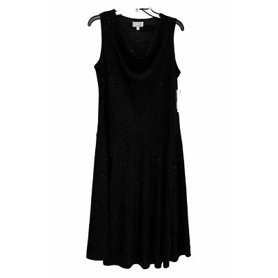 slim fit dress slacks Black Glitter Cowl Neck Midi Dress With Silver Strap