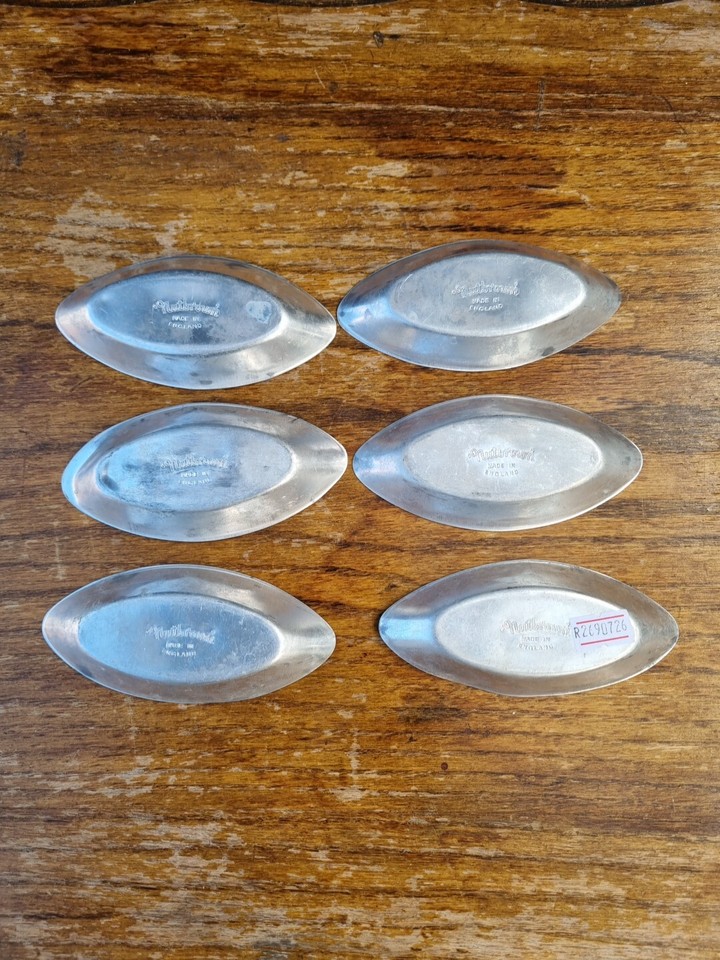 6 x vintage Nutbrown barquette aluminium Moulds Pastry Sweet Patisserie