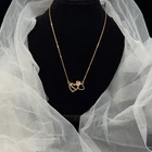 Rose Gold Plated 18 Inch Necklace with 3 Heart Pendant Studded With AD Stones