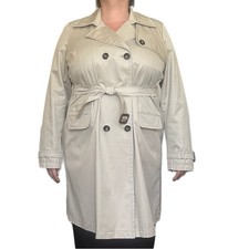 Marina Rinaldi Trench Coat Belted Double Breasted Beige Size 27 Us 18w