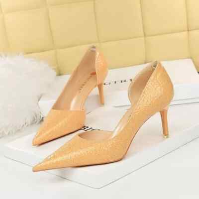 Pumps Damenschuhe Elegant 6 CM Beige Pumps Büro Leder Kunststoff 50611