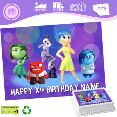 Inside Out Cake Topper Dekoration Rechteck personalisierte Größen inkl. Costco