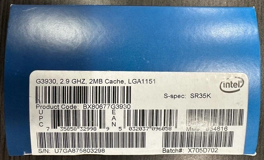 Intel Celeron G3930 - 2.90 GHz Dual-Core (SR35K) LGA 1151 Processor (New-Sealed) - Image 2 of 4