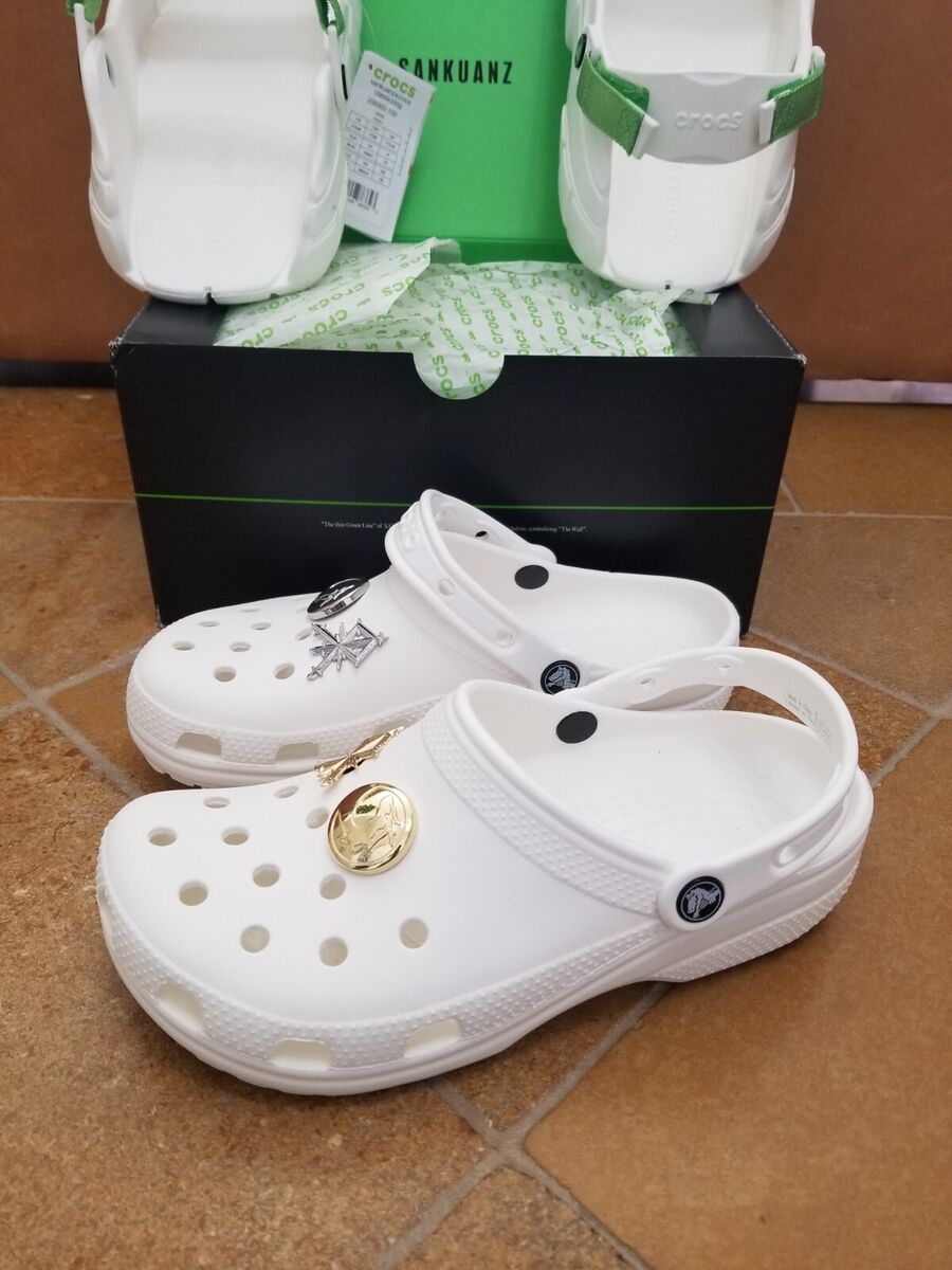 Crocs Classic Clog x Sankuanz White Lime Green Black US Size Crocs Classic Clog x Sankuanz White Lime Green Black US Size