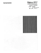 Harman Kardon ST7 Turntable Owners Instruction Manual