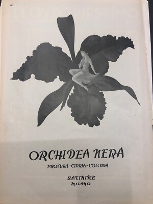 Vintage Advertising Full Page Sheet Full Page Orchid Black Satinine Advertising