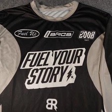 Black Rock Coffee Bar Racing Jersey Mens Medium Black Gray Long Sleeve Promo