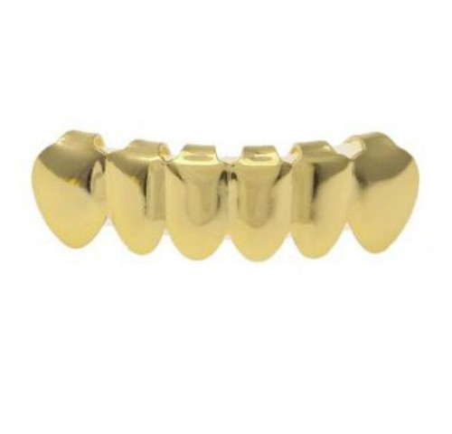 Hip Hop Teeth Grillz Vampire Halloween Top Bottom Plain 14K Gold Silver Rose - Picture 3 of 10