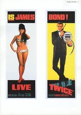 2002 Vintage JAMES BOND "YOU ONLY LIVE TWICE" MINI POSTERS Art Plate Lithograph