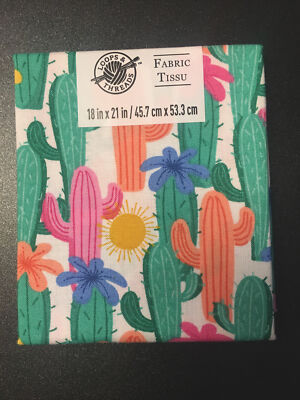 New LOOPS & THREADS Fat Quarters Fabric 18  x 21  CACTUS Design for Cotton Masks