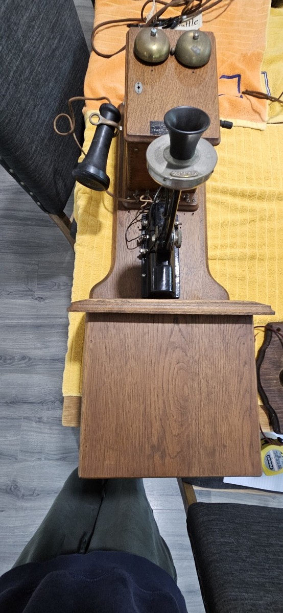 Antique Phone Julius Andrae & Sons Oak Wood Wall Telephone | eBay