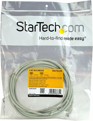 NEU!!  Startech.com Cat5e Patchkabel mit Snagless RJ45 Steckern - 5m, grau