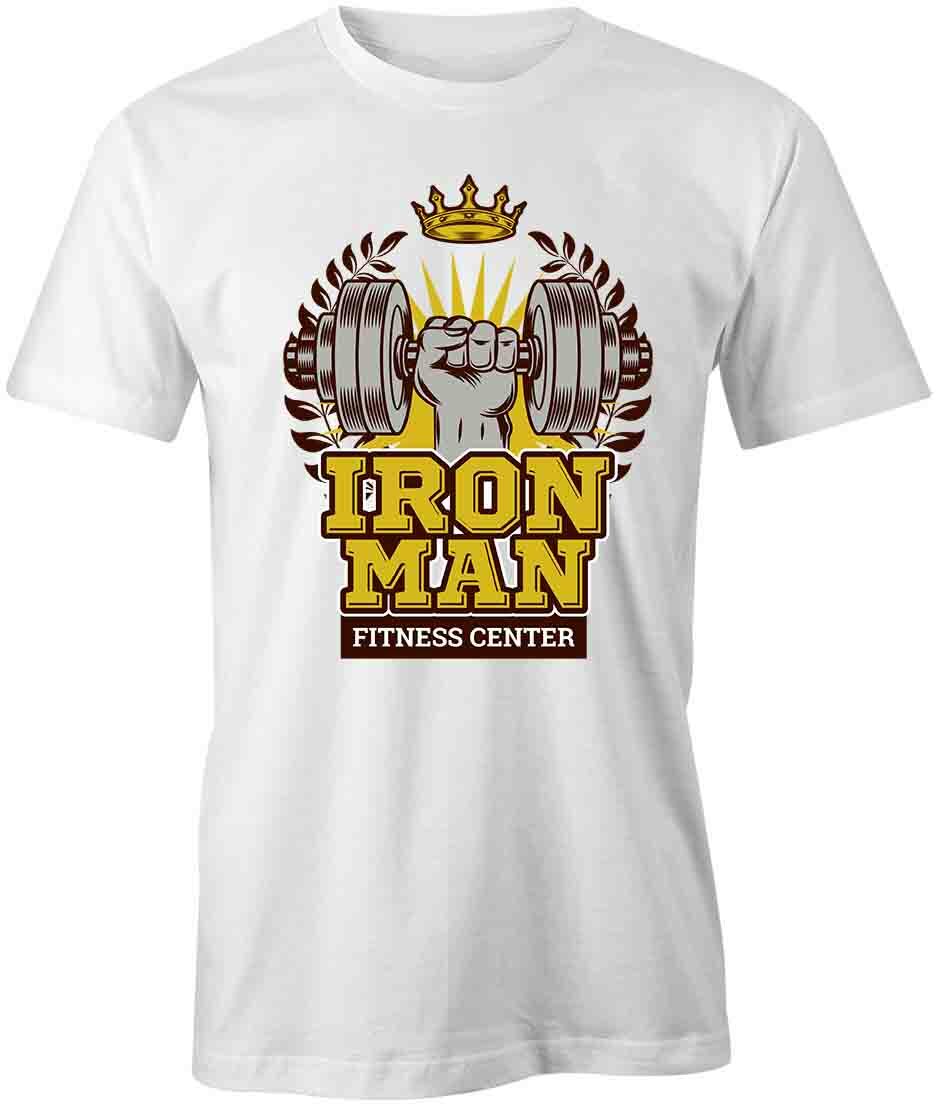IRON MAN FITNESS TShirt Tee Short-Sleeved Cotton CLOTHING GYM S1WCA86