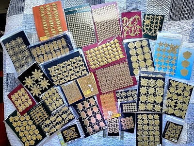 Choose from 59 Scrap Diecut German Gold Foil Paper Embellishments Crafts Sheets