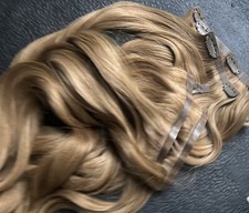 24” Foxy Locks Honey Sunkissed Luxurious Seamless ClipIn Human Hair Extensions
