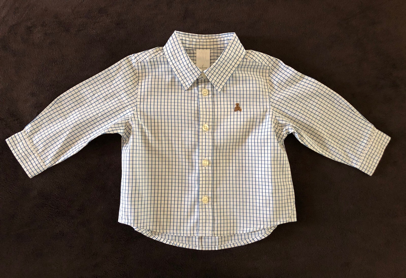 BABY GAP Boys Shirt Size 12 18 Months Long Sleeves 100 Cotton White