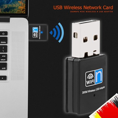 USB 2.0 WLAN-Adapter 300 Mbit/s 24 GHz 802.11 n/g/b USB-Wireless-Netzwerkkarte