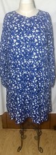 Ellos womens plus size dress blue white floral size 1X