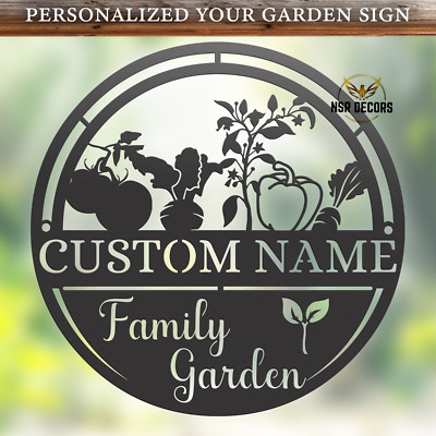 Personalized Vegetable Garden Metal Sign, Metal Garden Plaques, Gift for Gardner