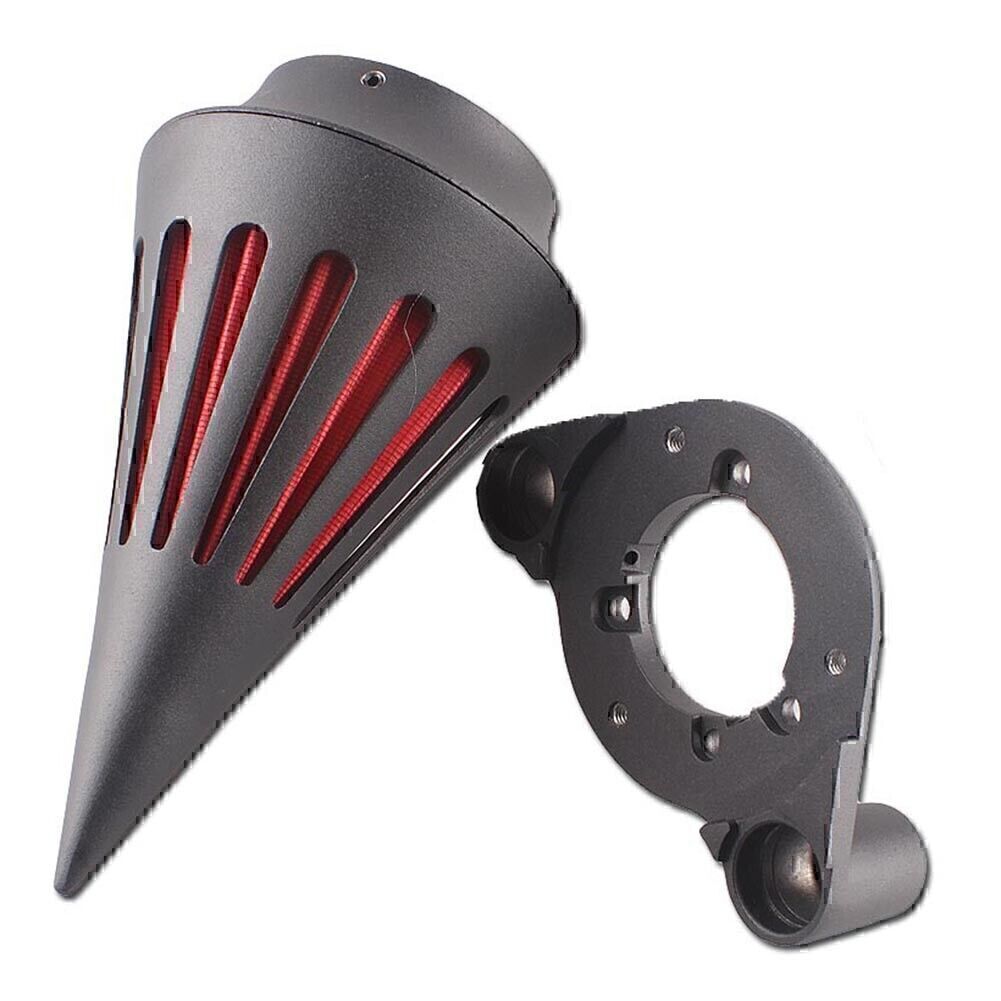 Luftfiltereinlass Mit Kegelspitze – Chrom Mit Rotem Filter, Für Harley Davidson Sportster XL 1991–2006