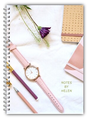 A5 PERSONALISIERTES NOTIZBUCH NOTIZEN NOTIZBUCH UHR STIFT 100 LINIERTE LEERE SEITEN