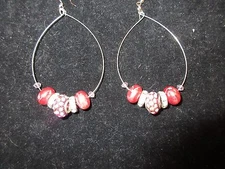 Statement Hoop Earrings Hand-Crafted Rhinestone Crystal Pink Purple Beaded CHIC