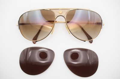 Vintage 80er St. Moritz 401 Sonnenbrille W. Germany 59 [] 16 braune Gläser mit Farbverlauf