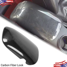 Carbon Fiber Look For Ford Mustang 2015+ Interior Armrest Box Storage Cover Trim