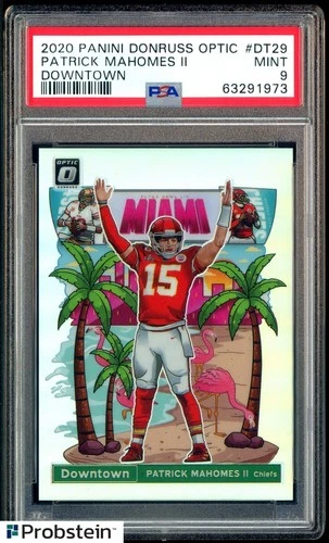 2020 Donruss Optic Downtown #DT29 Patrick Mahomes II Chiefs SSP CASE HIT PSA 9