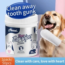 Mioszzi Pet Ear Finger Cleaning Wipes,Anti-Mite Odor Neutralizing Deodorizing