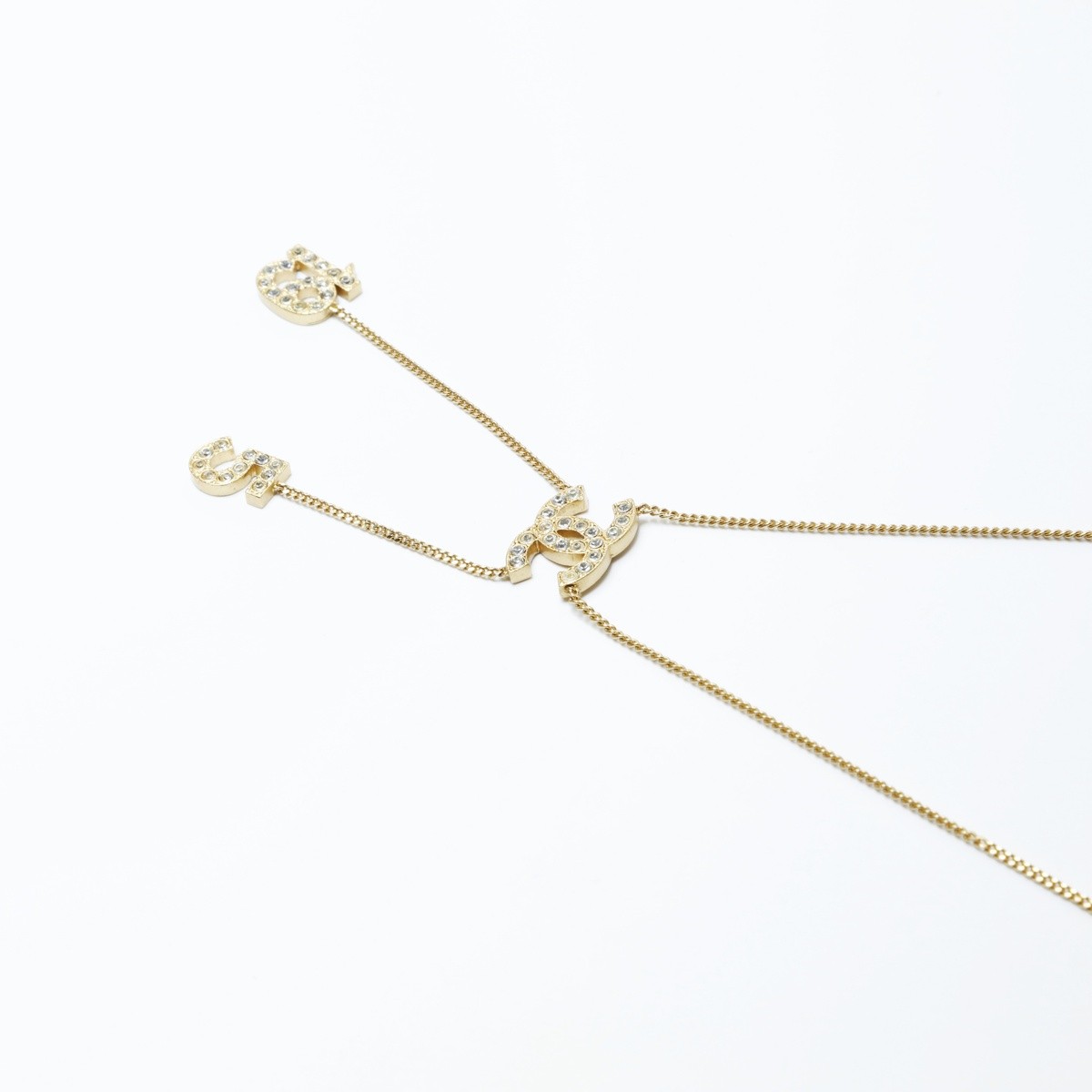 CHANEL 01C 2011 Rhinestone COCO Mark Necklace  go… - image 5