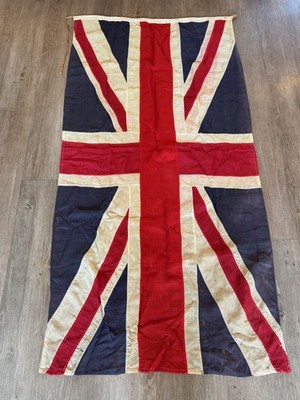 ZWEITER WELTKRIEG BRITISCHE KRIEGSZEIT FRÜHE 1940er JAHRE PANEL GENÄHTE UNION JACK FLAGGE.