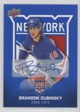 2025 Upper Deck New York Rangers Centennial Blue Brandon Dubinsky #67 Auto 2vh
