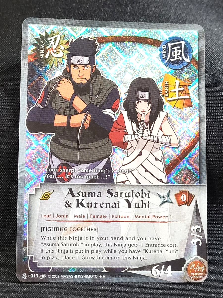Naruto CCG Asuma Sarutobi & Kurenai Yuhi 1st Edition Diamond Foil