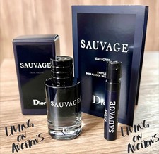 Dior SAUVAGE Eau de Toilette Mini Splash 10ml/0.34oz PLUS Eau Forte Sample Vial