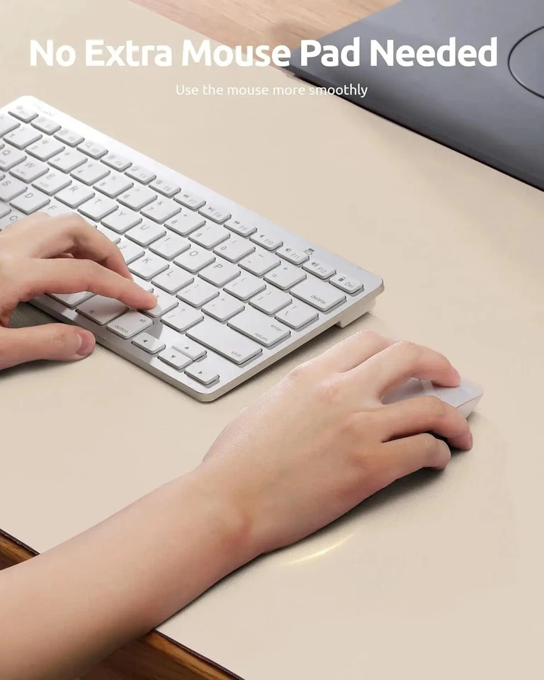 Large PU Leather Desk Pad Office Mouse Mat Non-Slip Waterproof Desk Protector - Image 4 of 4