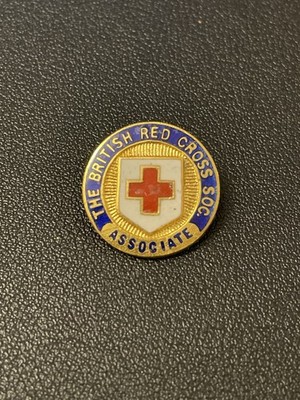Vintage British Red Cross Society Associate Emaille Pin Anstecker J.R. Gaunt London