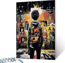 Banksy Street Graffiti 16''Wx20''H(Without Frame), Art-06 