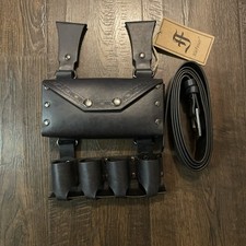 HiiFeuer Medieval Alchemy Faux Leather Belt Bag with Belt-Black New With Tags