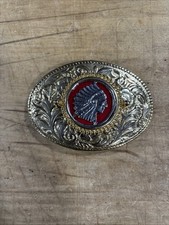 Rare Vintage Native American Indian Chief Belt Buckle Southwestern Western. USA