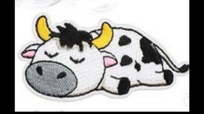 Cartoon Cow Embroidered Patch Iron On 