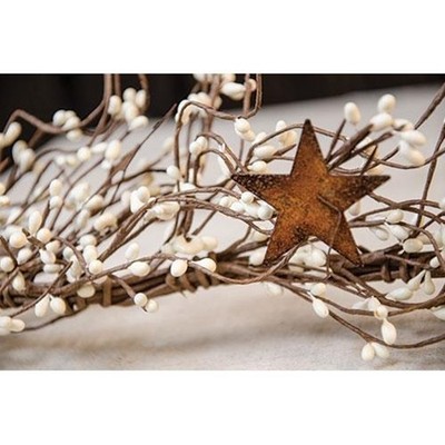 Ivory Pip Berry with Rusty Stars Garland 40''