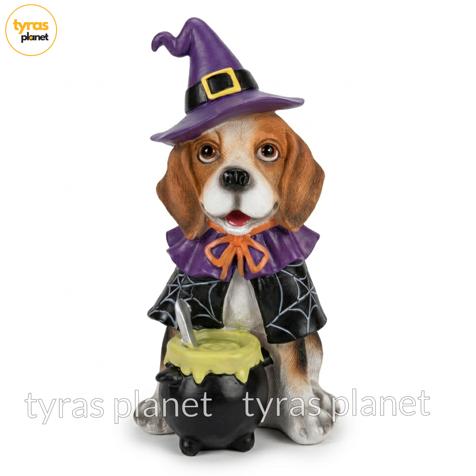 Humane Society Beagle Witch Figurine Halloween Dog Statue with Hat & Cauldron