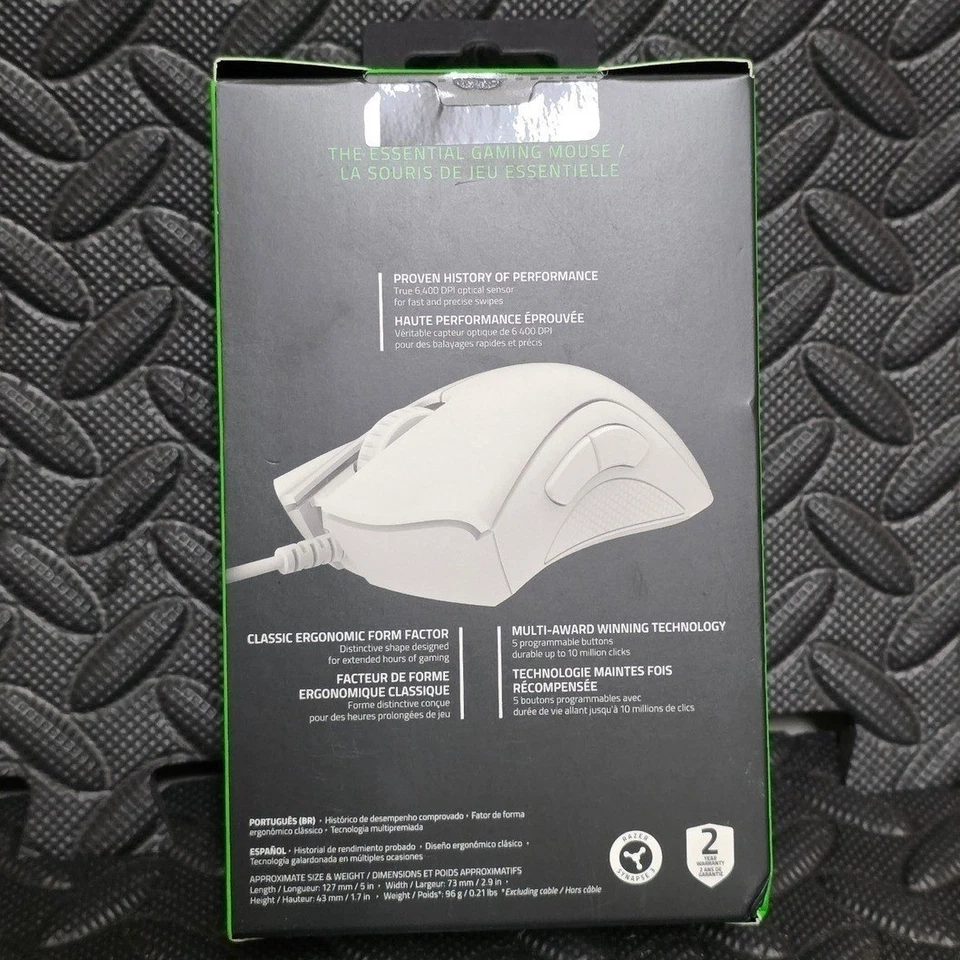 Razer DeathAdder Essential White Edition Ergonomic Wired Gaming Mouse NEW - Image 3 of 3