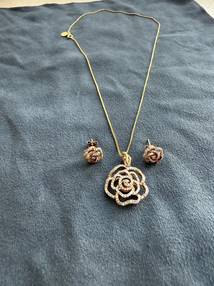 Vera Wang любовь коллекции бриллиант подвеска и серьги комплект .14K подлинный. - Изображение 4 из 4