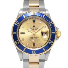 Rolex ROLEX Submariner date 16613SG Champagne/Sapphire / diamond WATCH 676842