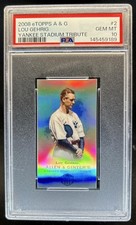 2008 Topps eTopps Allen & Ginter Yankee Tribute Lou Gehrig #/1499 Yankees PSA 10